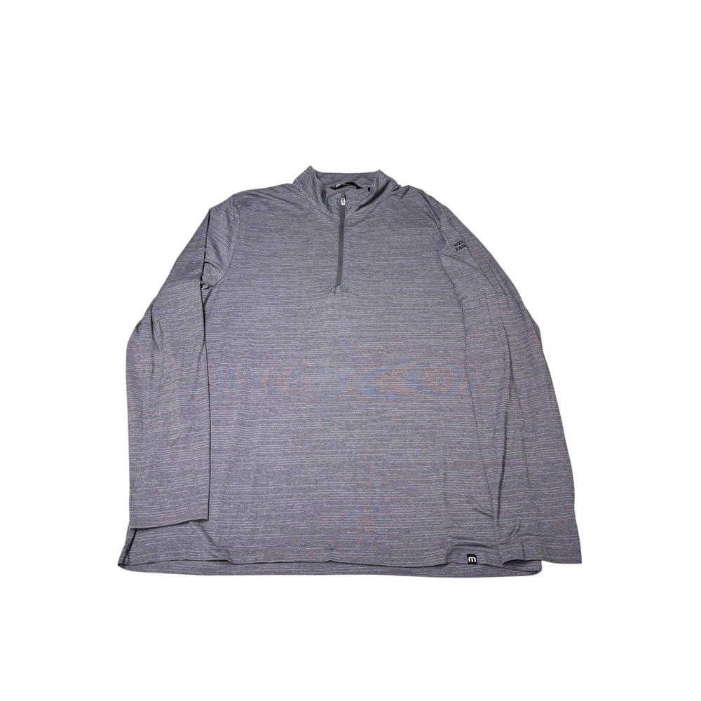 TravisMathew Mens XXL Grey Heathered Quarter Zip Pullover Wells Fargo Logo